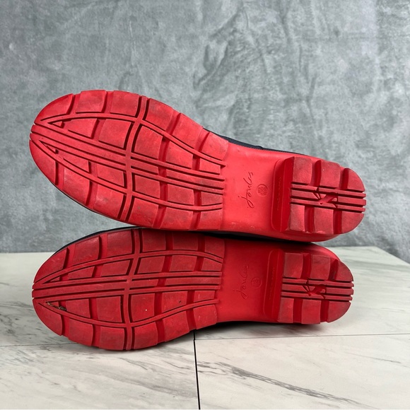 Joules Molly Dog Print Welly Rain Boots US Size 10 Slip On Galoshes Navy Blue - Picture 11 of 16